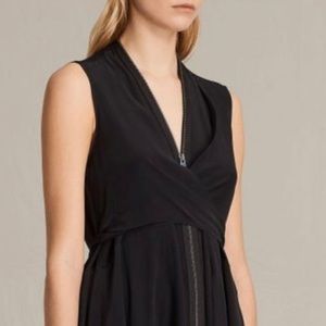 All Saints Black Silk Jayda Dress Size 2